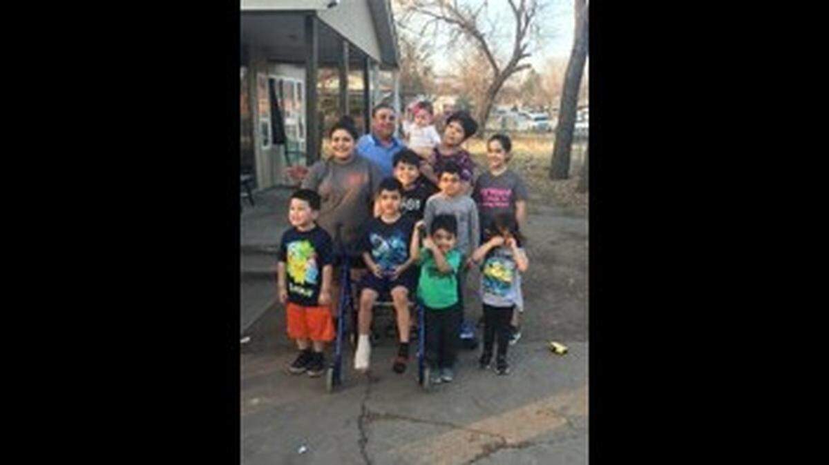 Elena Rios, a 68-year-old mother of four and grandmother of 13, died in an accident while driving a forklift at her job at a Walmart distribution center in Fort Worth on Friday, Feb. 16, 2024. She is pictured with her grandchildren in this family photo.