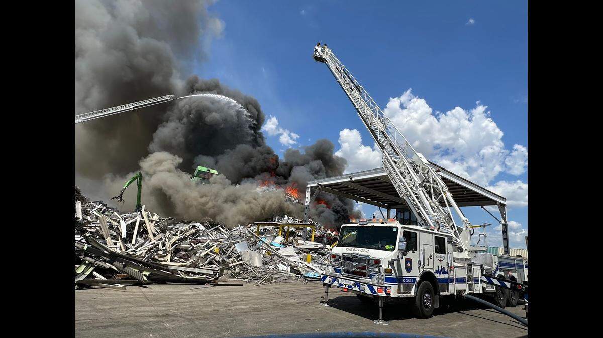 Fort Worth fire crews responded to a fire at Texas Industrial Scrap Metals in north Fort Worth on Friday afternoon.