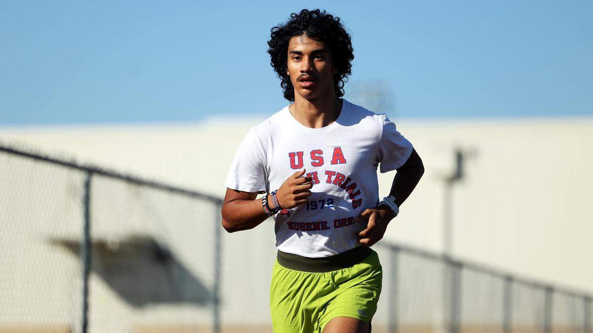 Diamond Hill-Jarvis High School senior Angel Sanchez works out on Wednesday, November 8, 2023, in Fort Worth. Sanchez has won back to back Class 4A Cross Country State Championships.