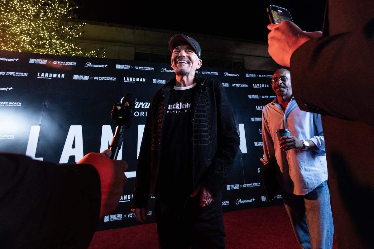 Actor Billy Bob Thornton arrives on the red carpet for the premiere event of the second season of ‘Landman’ at the Modern Art Museum of Fort Worth on Thursday, Nov. 6, 2025.