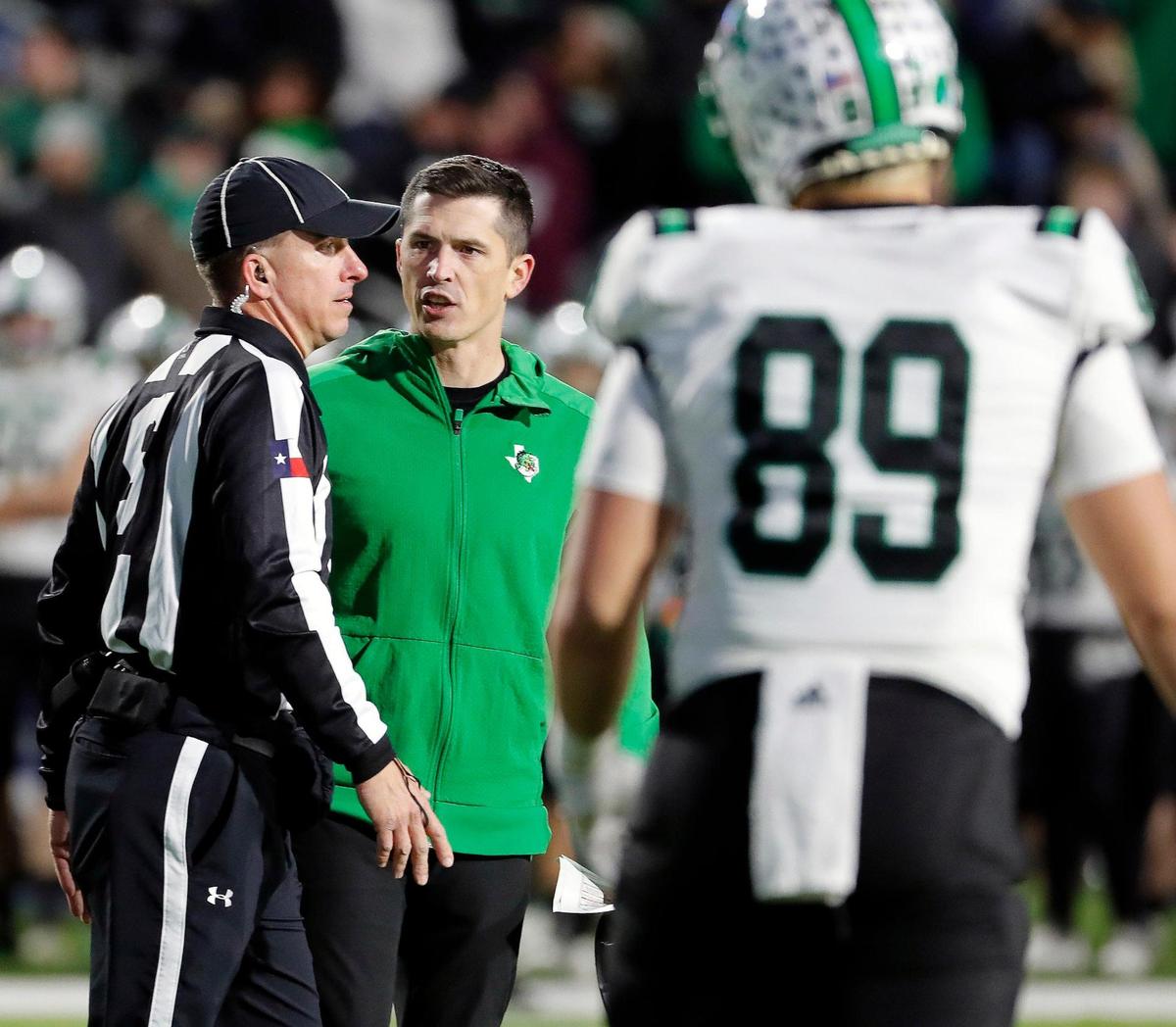 Southlake Carroll coach Riley Dodge will make over $130,000 this year. He has the resume in four short years, leading the Dragons to a 52-5 overall record.