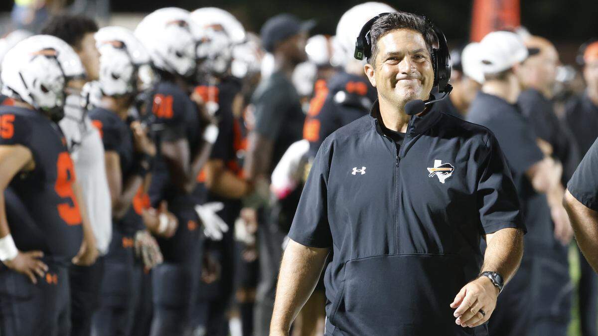 Head coach Jason Tucker and Haltom earned their first victory of the season Friday, a 44-43 win over Arlington Lamar.