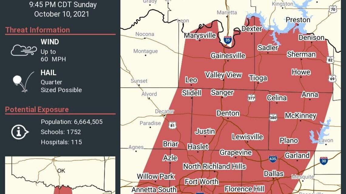 Severe thunderstorm warning issued for Tarrant County | Fort Worth Star ...
