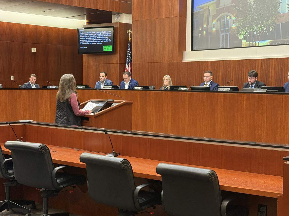 Carrie Baron, a resident of Wise County, spoke about her disapproval of "sharia law” in Texas and her support for a resolution affirming constitutional supremacy during a Keller City Council meeting on Jan. 6, 2026.