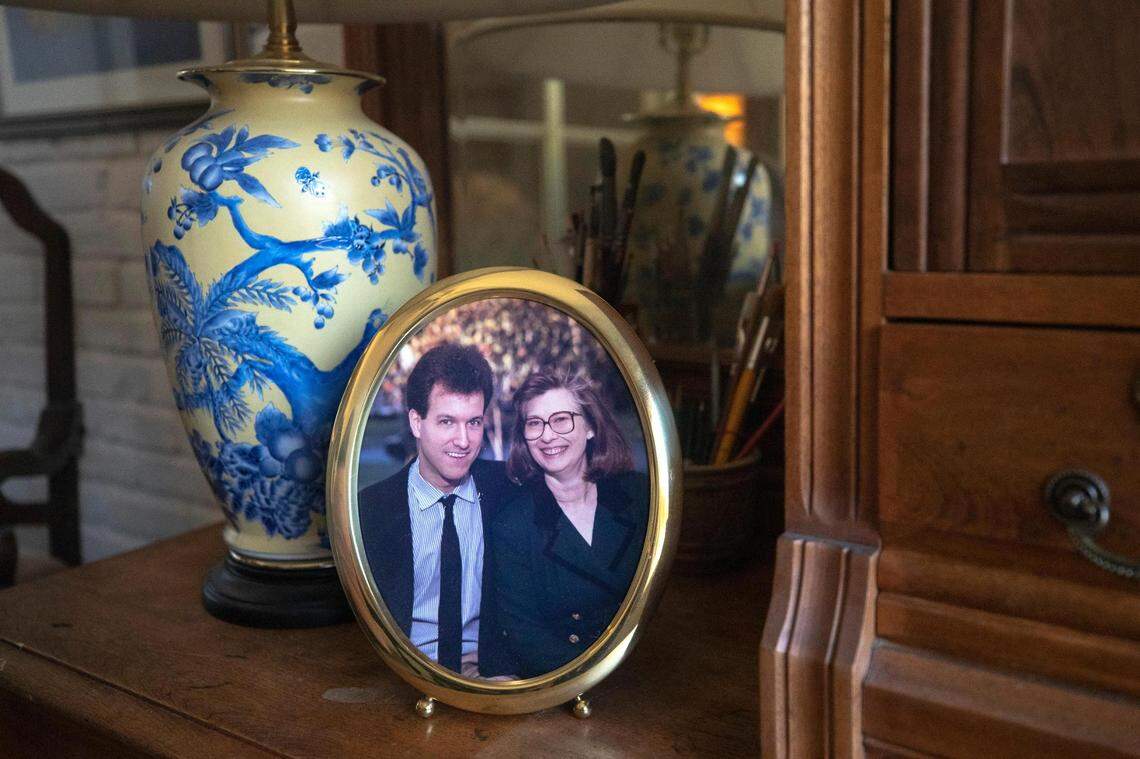 A picture of Michael and Rozanna Francis in their home in the White Lake Hills neighborhood in Fort Worth, Texas, on July 22, 2022. The couple lived next door to a short-term rental and described a disturbance in the neighborhood before it was converted to a long-term rental.