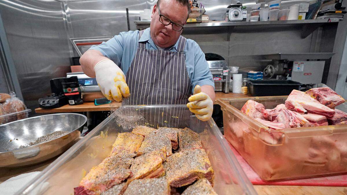 Chris Shepherd, a James Beard award-winning chef who owns four restaurants in Houston, seasons short ribs at his Georgia James restaurant in 2020. The entry and recommendation period for the 2023 James Beard Awards is open until Nov. 30, 2022.