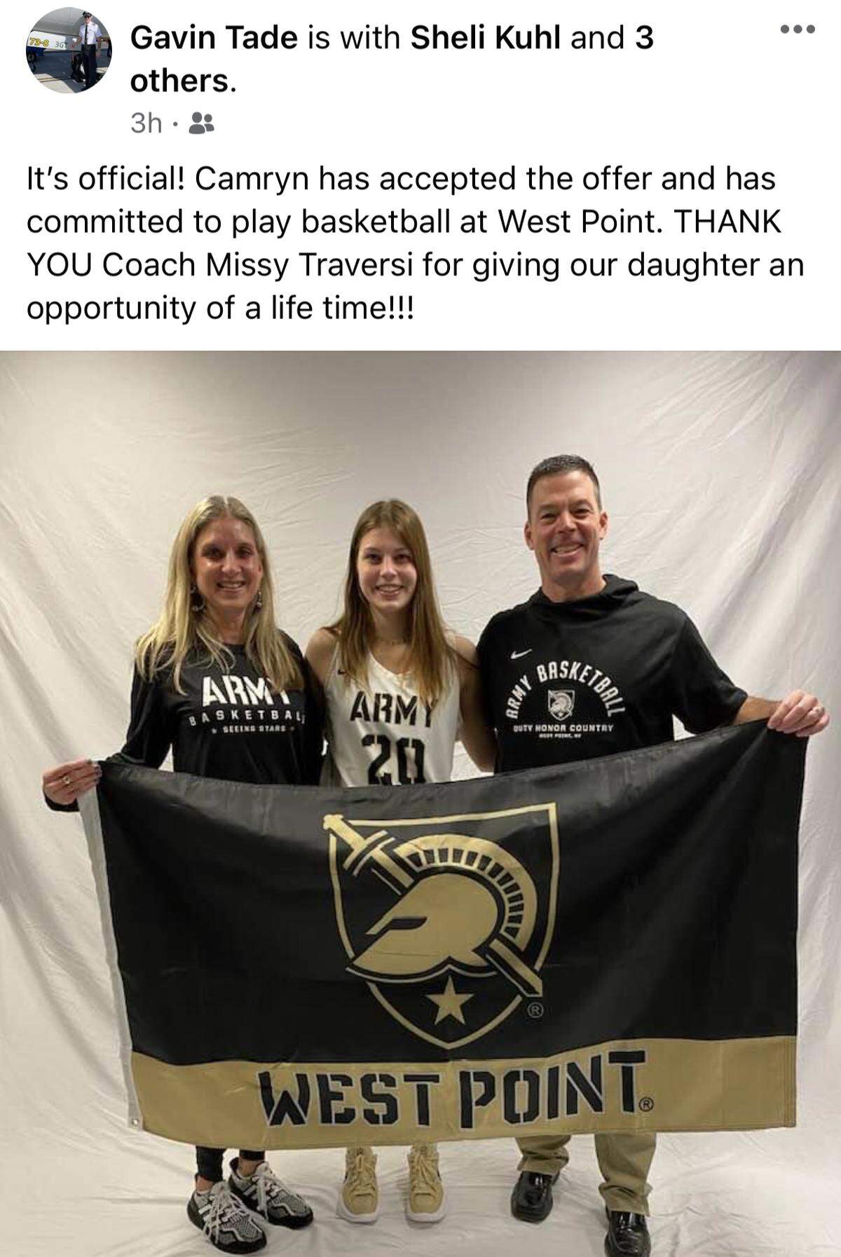 Southlake Carroll guard Camryn Tade commits to Army. (Facebook)