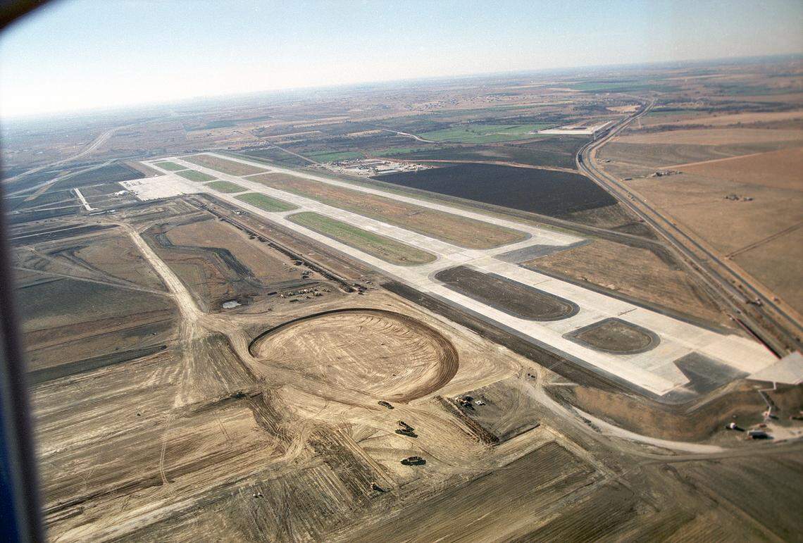 Dec. 14, 1989: An aerial view of the new $35 million Alliance Airport and its runways in Fort Worth during inauguration ceremonies attended by more than 300 spectators.