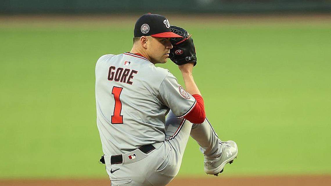 What did MacKenzie Gore say at his first Texas Rangers news conference?