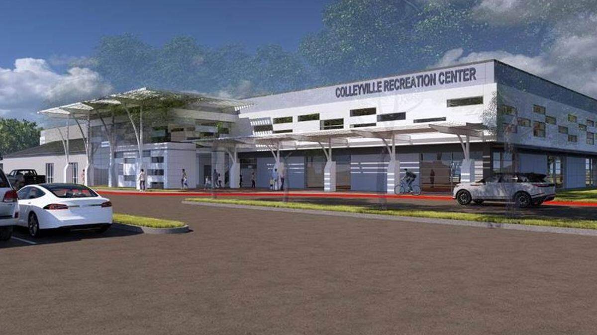 A rendering from BRW Architects of Dallas of proposed renovations to the Colleyville recreation center. Voters will decide on a $20 million bond for improvements.
