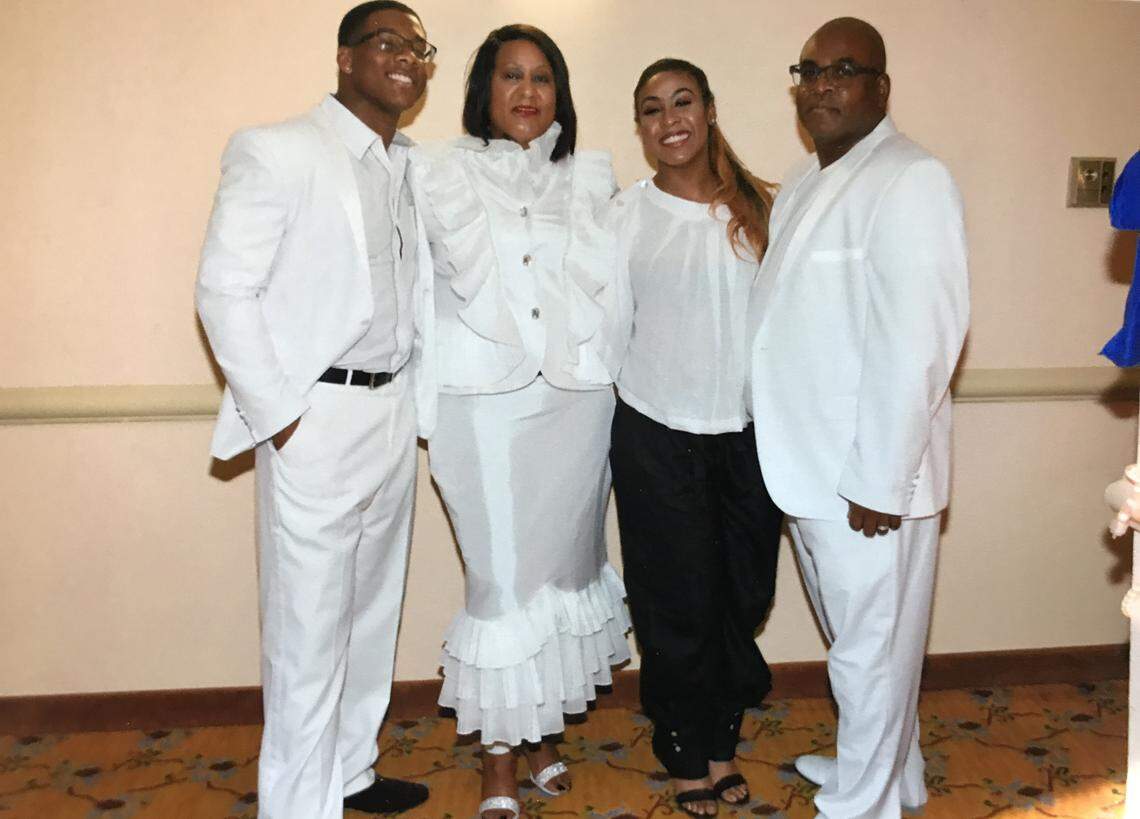 From left, Patrick Beck Jr., Janet Beck, Leah Beck and Patrick Beck. Janet Beck retired from the U.S. Army in 2017.
