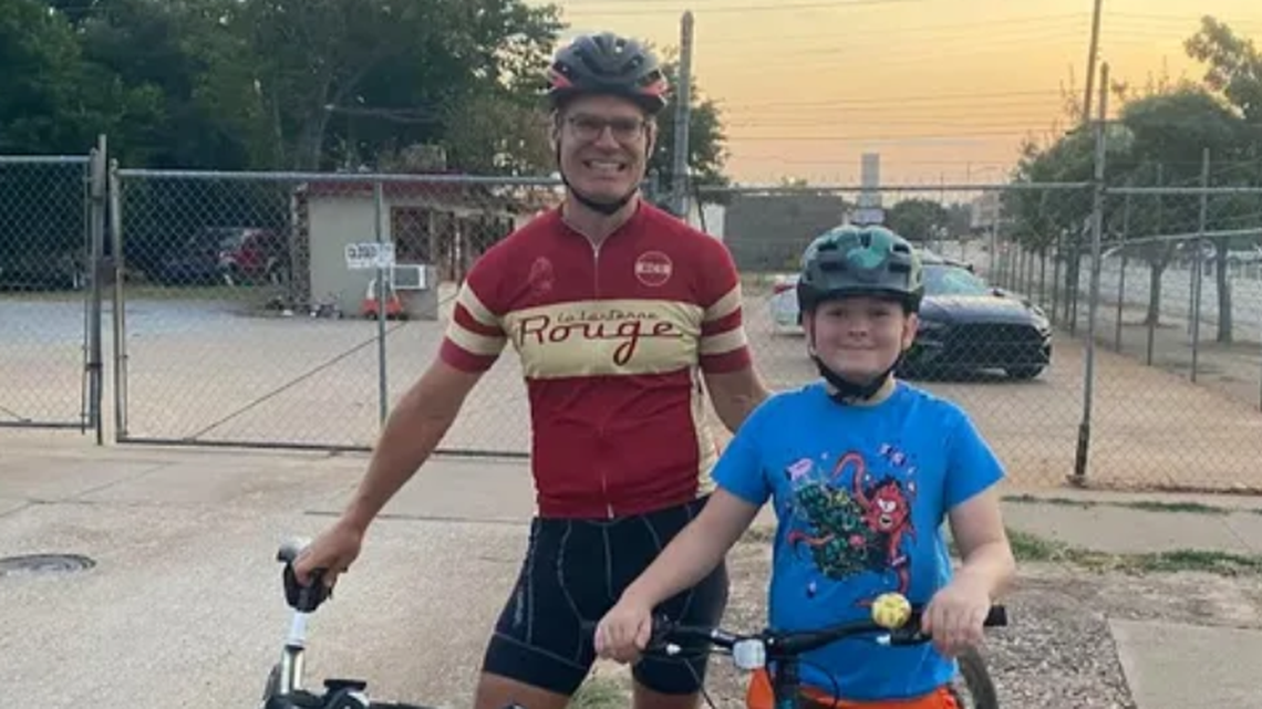 Dan Frost (left), was fatally struck by a vehicle while riding his bicycle in east Fort Worth early Saturday. Police have arrested a 26-year-old man in connection with his death.
