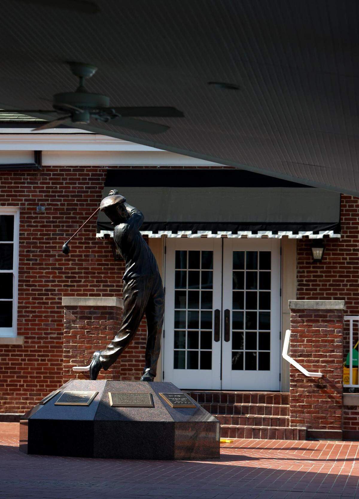 A statue of Ben Hogan at the Colonial Country Club on Monday, May 16, 2022. The PGA Tour’s annual stop in Fort Worth for the Charles Schwab Classic will begin on May 26 with full capacity crowds.