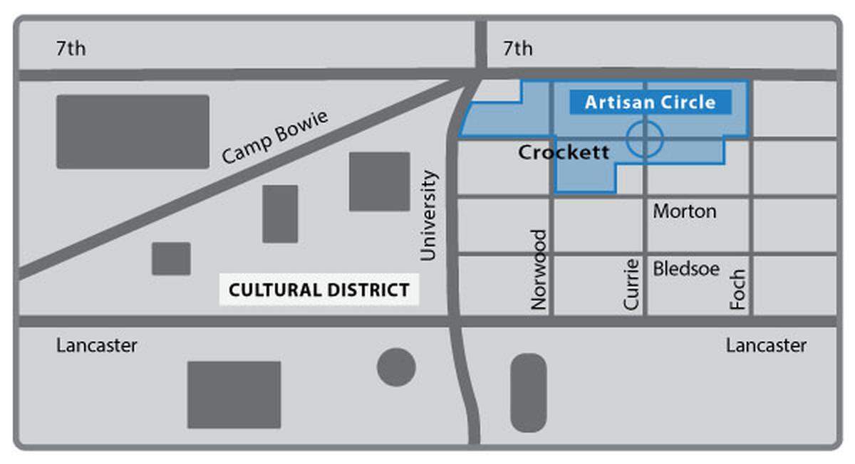 Map of Artisan Circle, formerly known as Crockett Row.