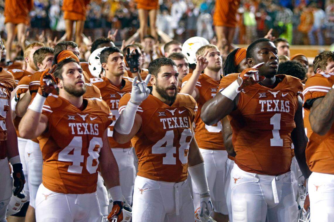 Singing “The Eyes of Texas” has long been a postgame tradition at the University of Texas.