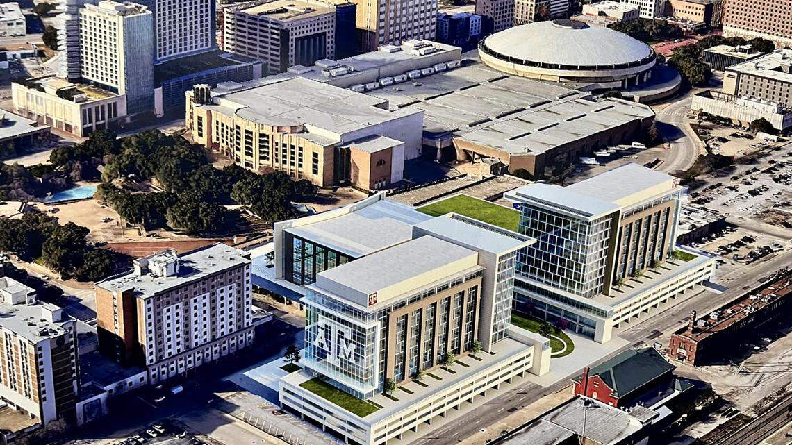 An artist’s rendering of downtown Fort Worth with the completed Texas A&M Fort Worth project.