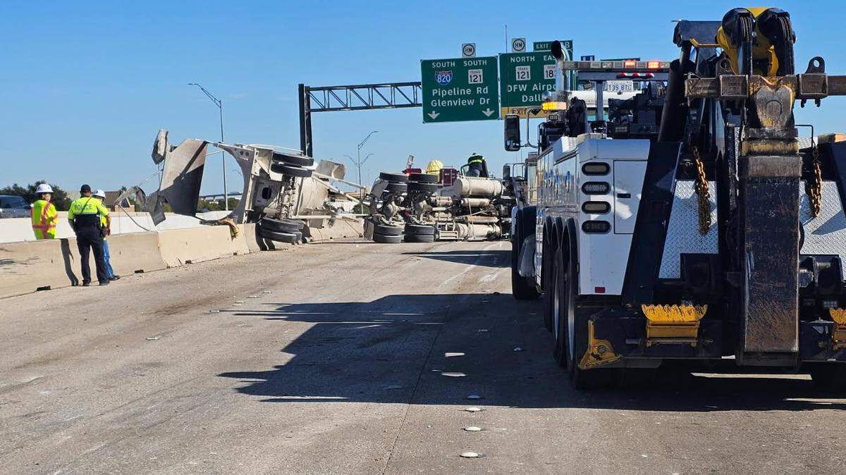 A crash has led to traffic being rerouted on eastbound Loop 820 in North Richland Hills during rush hour on Friday, Oct. 31, 2025.