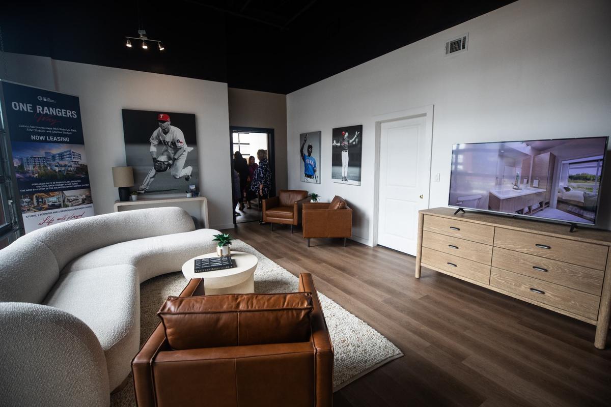 A model apartment inside Texas Live! displays a concept to how rooms will potentially look in the One Rangers Way Luxury Apartments on Monday.