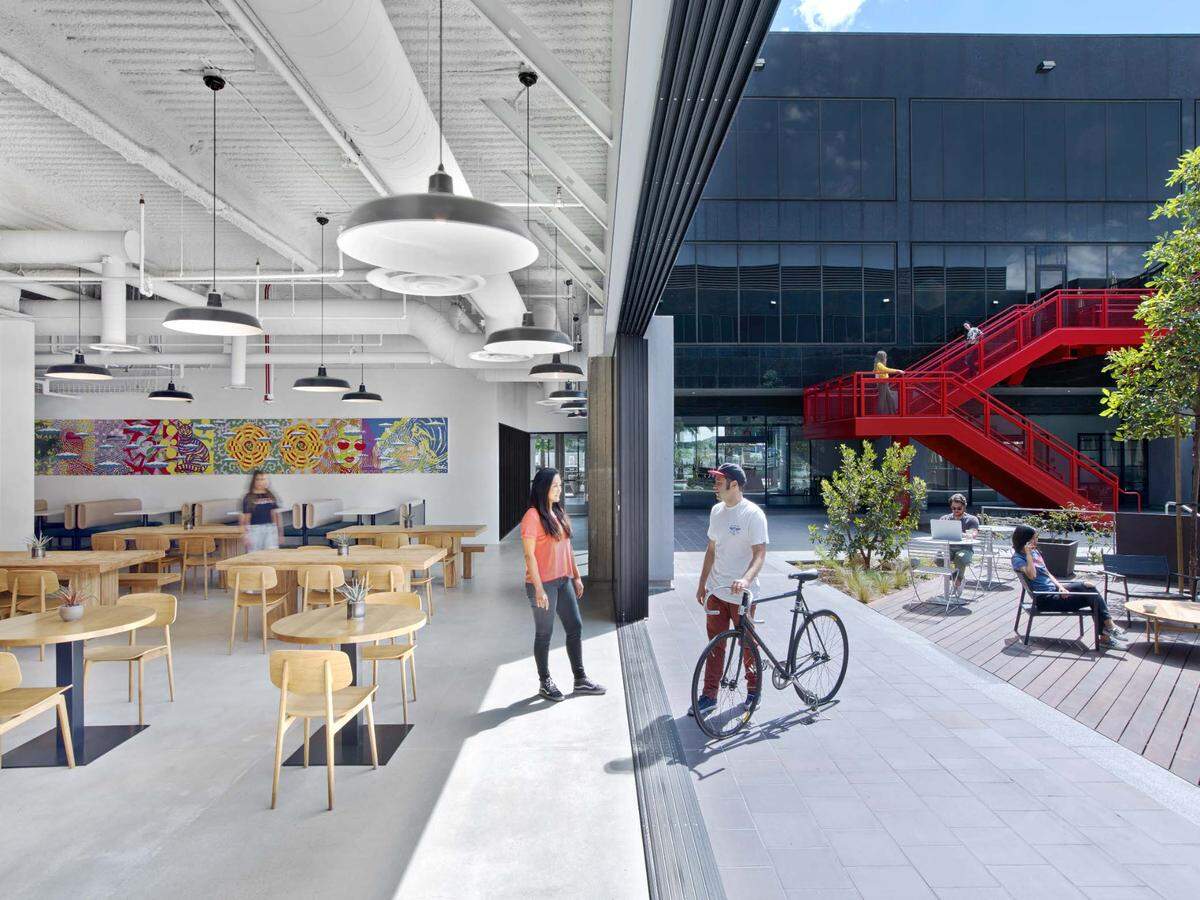 Vans headquarters in California blends interior and exterior spaces.