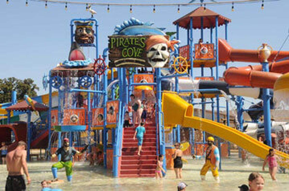 Pirates’ Cove waterpark in Burleson has something for everyone, including 11 water slides, two waterfalls, a lazy river and four activity pools.