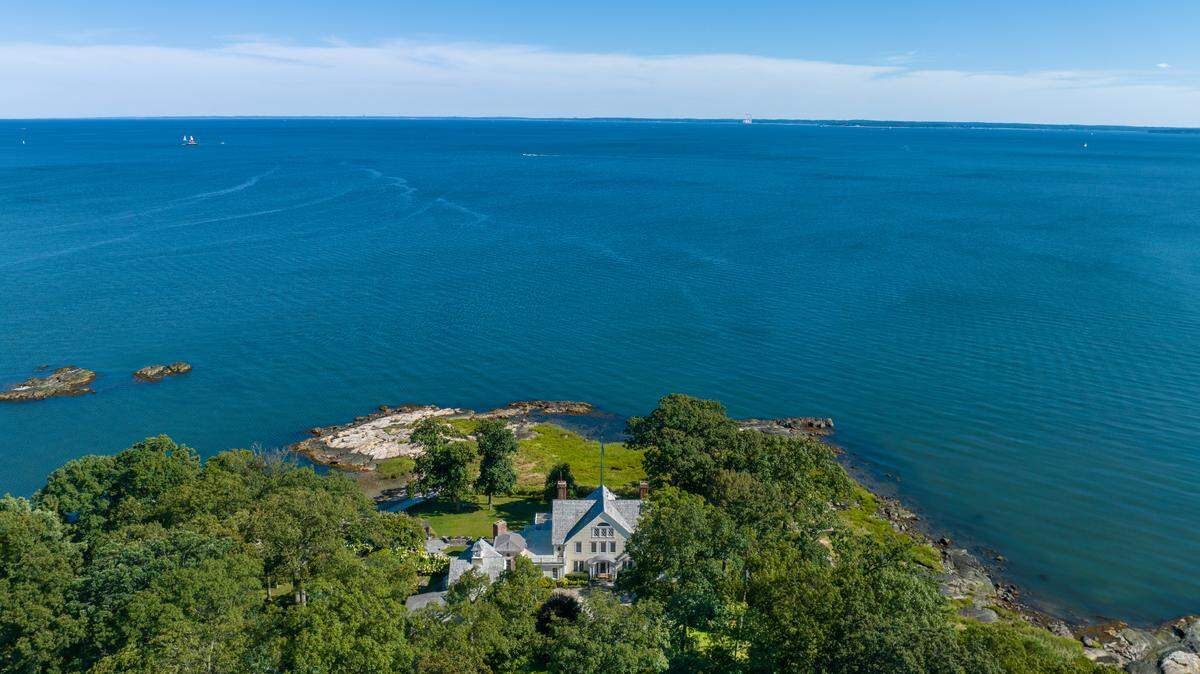 Aerial view of the island
