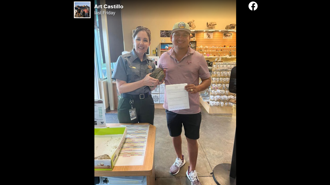 Art Castillo donated the mammoth tooth to the Waco Mammoth National Monument.