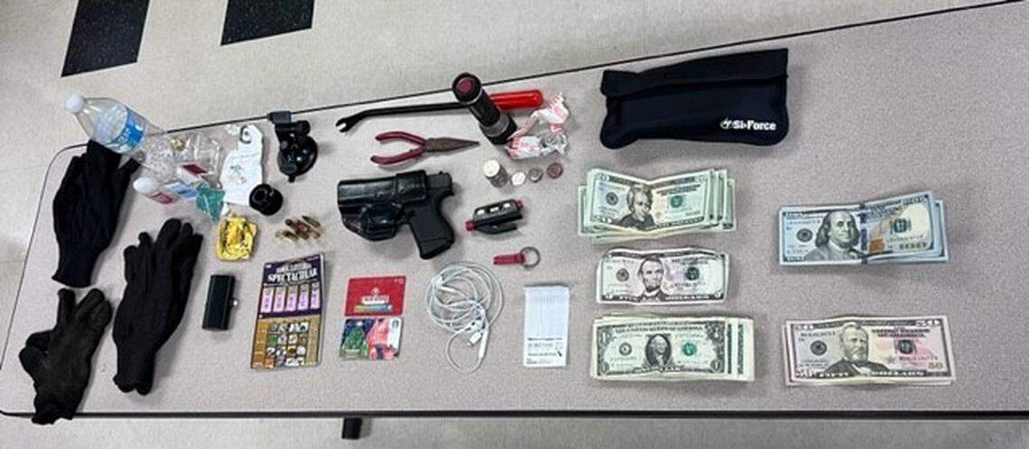 Colleyville officers found a discarded backpack in an area that a burglar suspect was seen running on Saturday, Feb. 25, 2023. “The backpack contained ammunition, a pistol, and burglary tools,” police said.