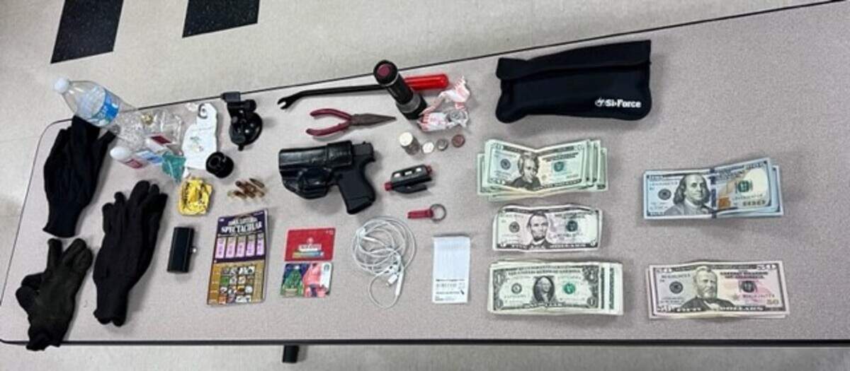 Colleyville officers found a discarded backpack in an area that a burglar suspect was seen running on Saturday, Feb. 25, 2023. “The backpack contained ammunition, a pistol, and burglary tools,” police said.