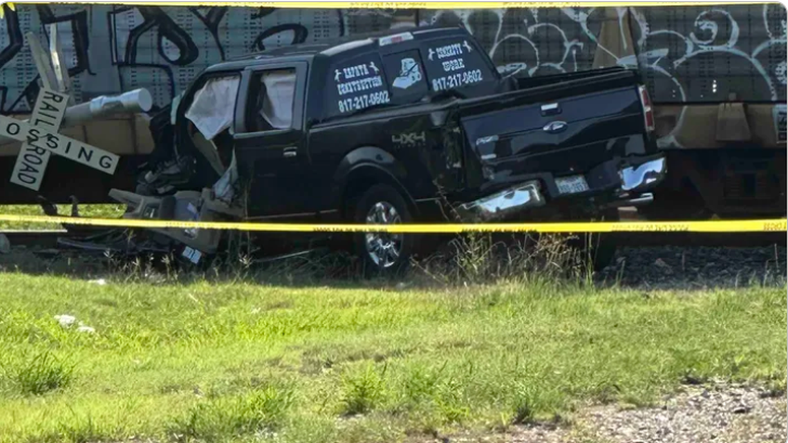 Ignacio Zapata is hospitalized with severe injuries after his pickup truck collided with a train in Fort Worth on Saturday, June 14, his family said.
