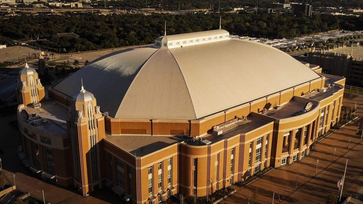 A Dallas developer wants to pour money into two lots along Montgomery Street near Dickies Arena, pictured above. One of the sites today hosts a beloved antique mall.