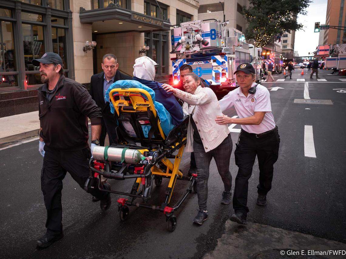 Fort Worth firefighters rescued multiple people from the explosion at the Sandman Signature Hotel on Monday. Fourteen were transported to hospitals.