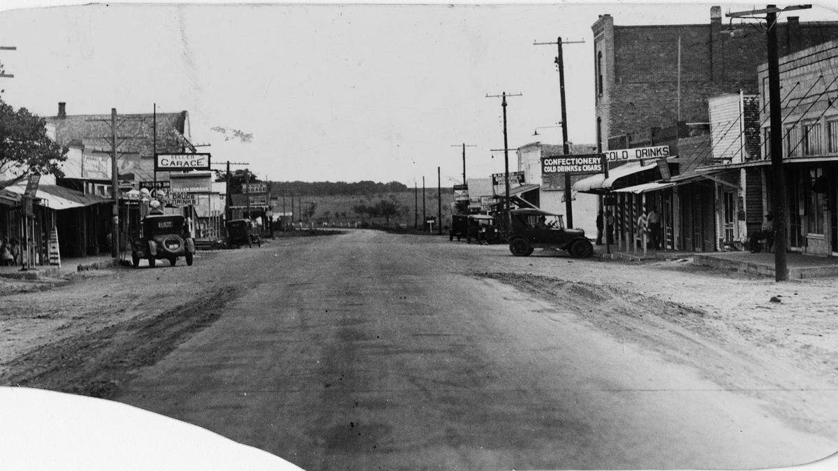 June 14, 1928: A street scene, downtown Keller, Texas