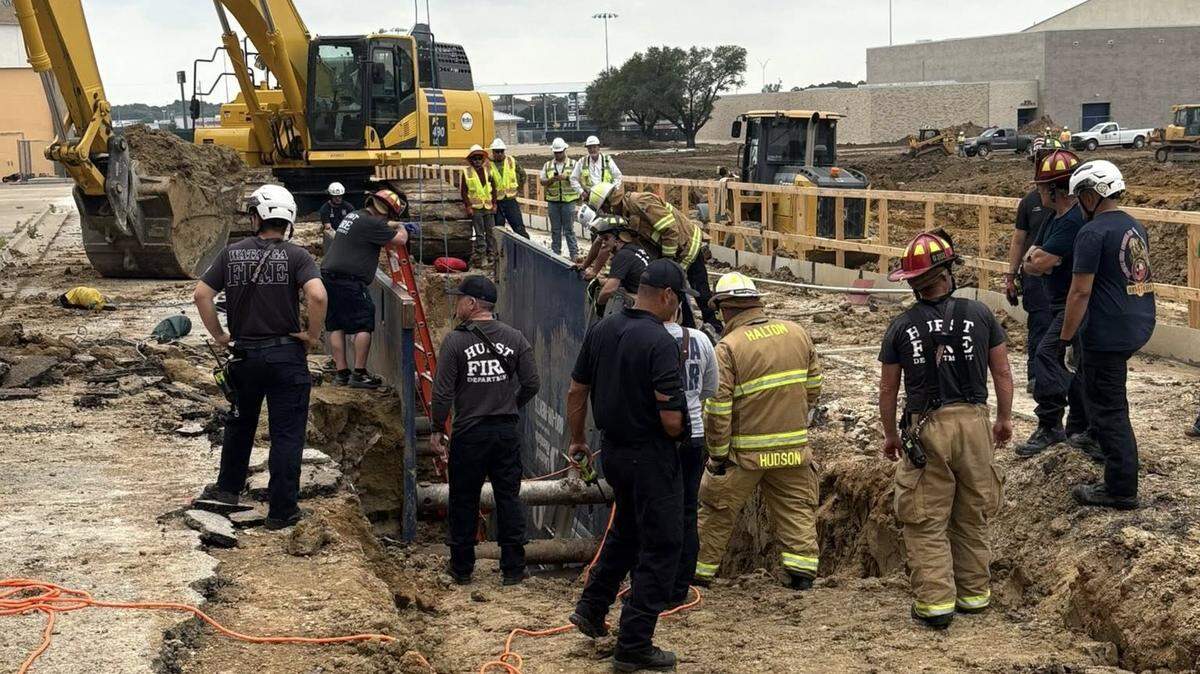 Firefighters responded Monday, May 19, 2025, to a construction site at L.D. Bell High School in Hurst, where a 34-year-old man had been hit by a bucket, knocking him into a trench.