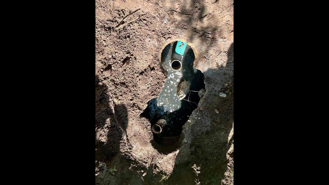 A look inside the septic tank.