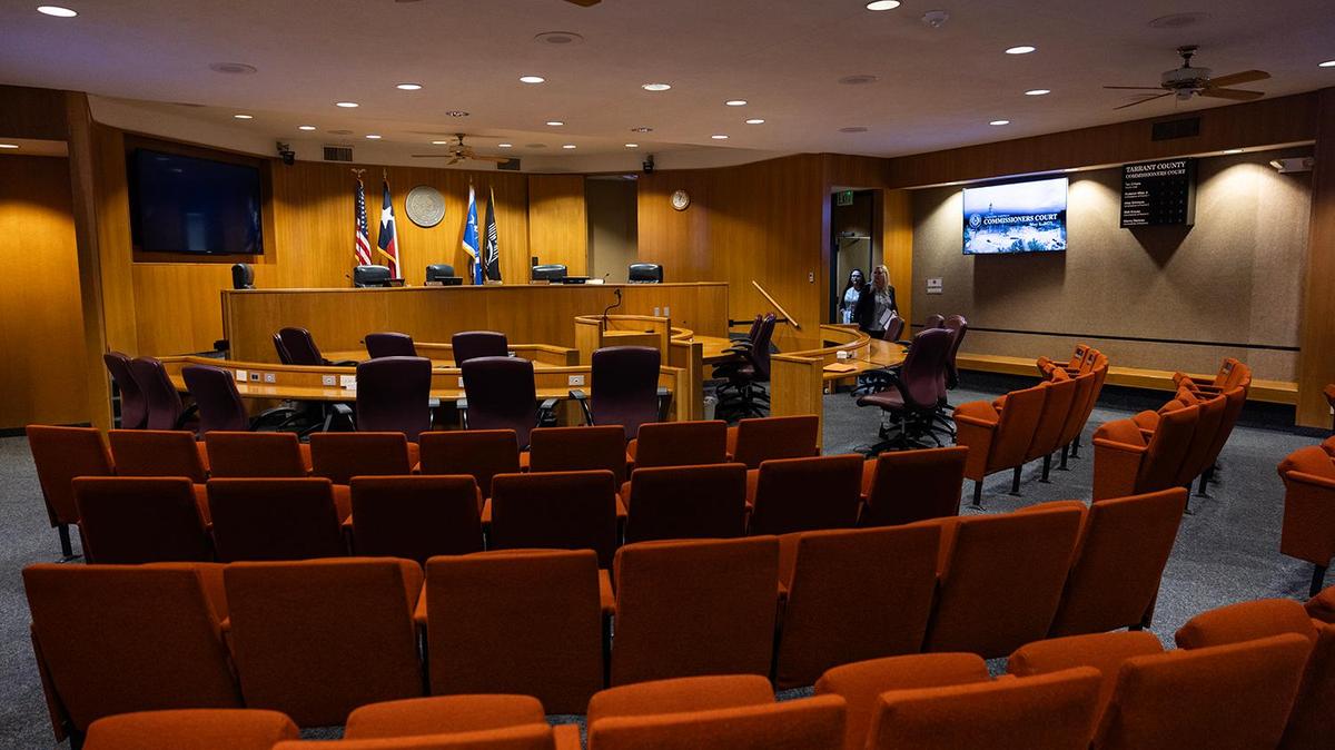 This inside of the Tarrant County Commissioners Court at the Tarrant County Administration Building in Fort Worth on Tuesday, May 6, 2025.