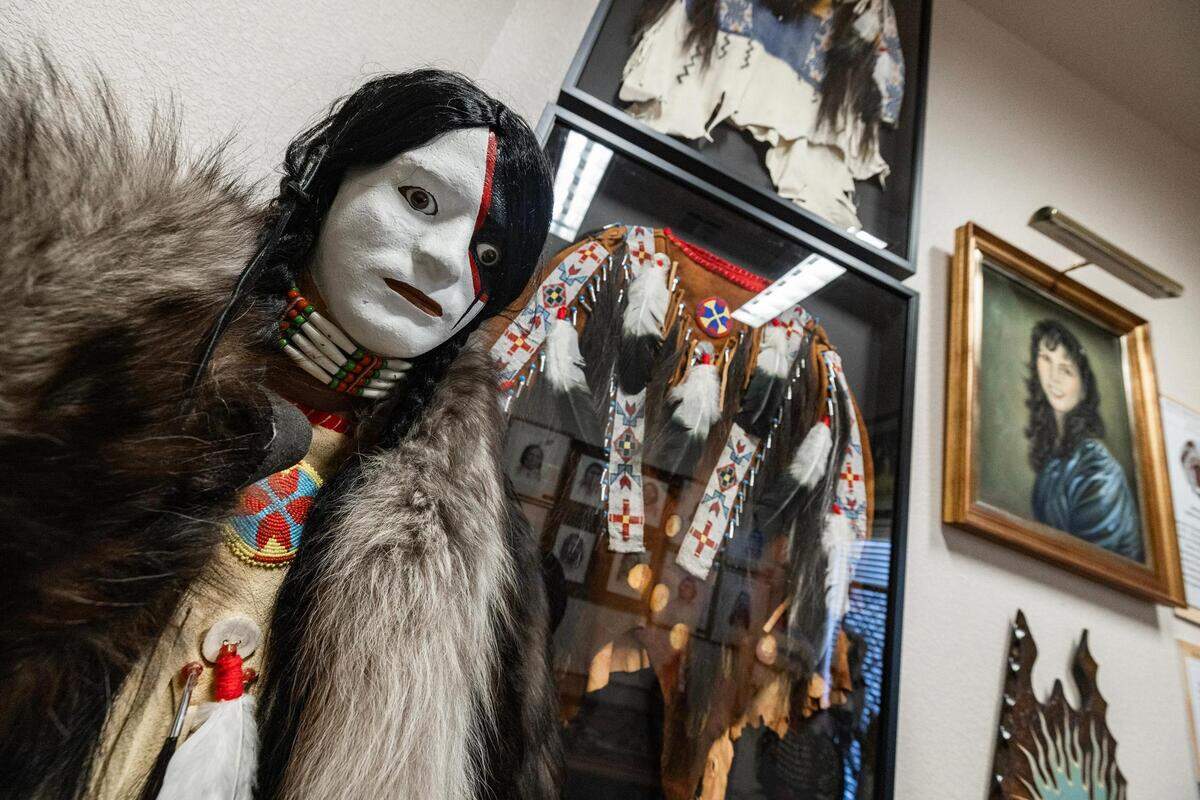 Exhibits on display in the Native American Heritage room in the new location of the National Multicultural Western Heritage Museum in Fort Worth.