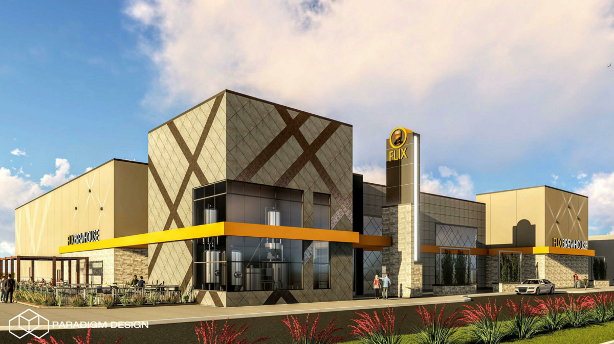 A rendering of Flix Brewhouse’s newest location in Mansfield, which opens on Sept. 28.