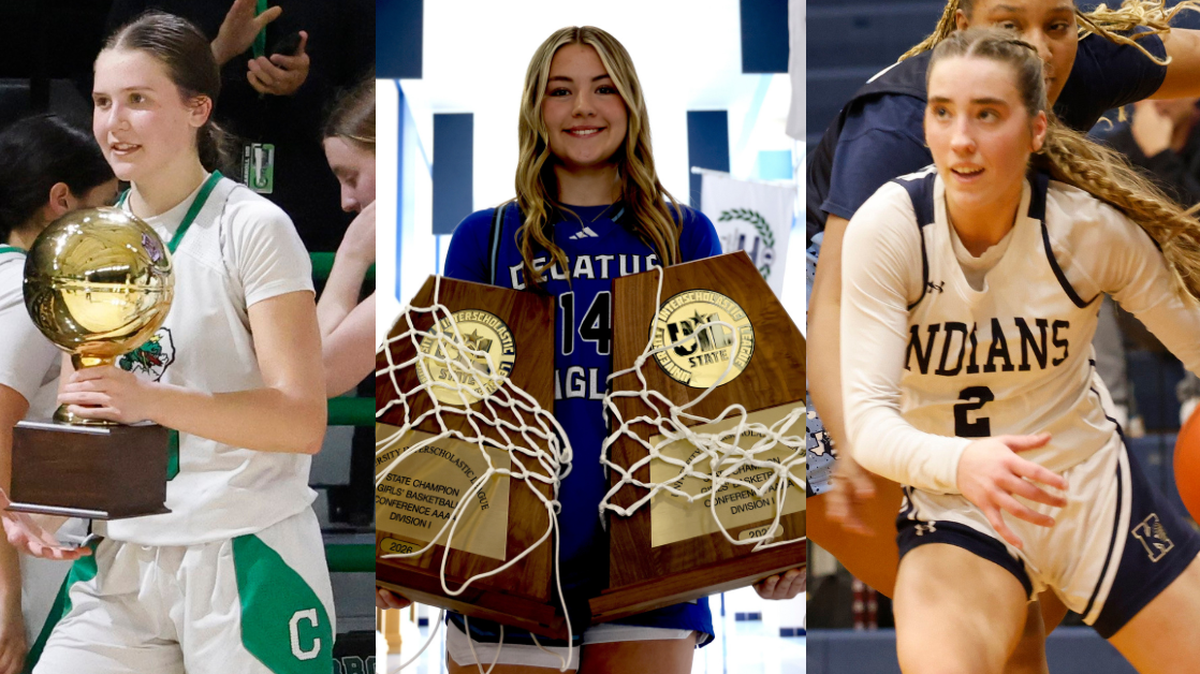 Southlake Carroll’s Whitney Jense (left), Decatur’s Style Brazile (middle) and Keller’s Mia Arnold are members of the Star-Telegram’s 2025-26 All-Area Team.