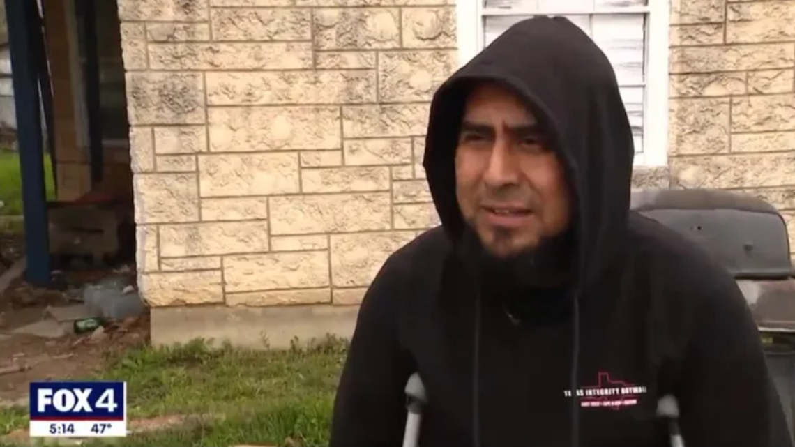 Federico Perez asks for financial assistance after being injured by a stray bullet that hit him in his leg on New Year’s Eve outside of his Fort Worth home.