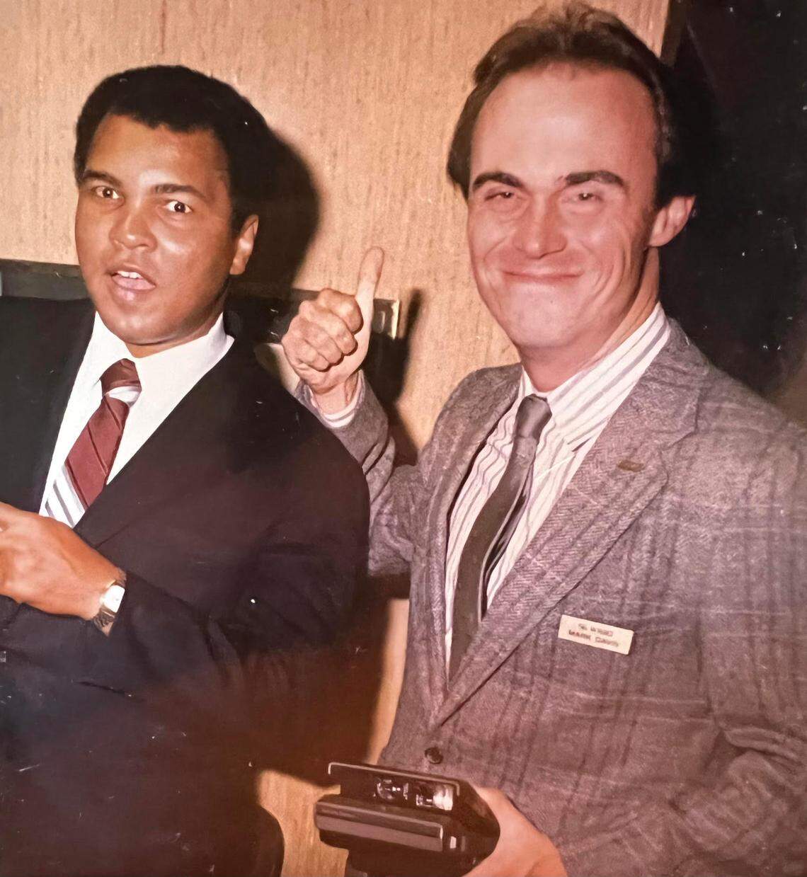 Radio host Mark Davis with Muhammad Ali in 1988 in Memphis, Tennessee.