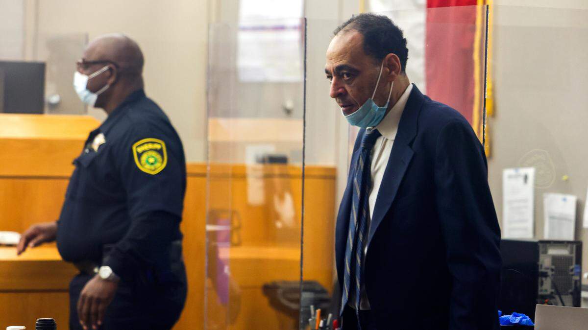 Yaser Said, 65, reenters the courtroom during his trial at the Frank Crowley Courts Building in Dallas on Friday, Aug. 5, 2022. He was convicted Tuesday of capital murder and received an automatic life sentence for killing 18-year-old Amina Said and 17-year-old Sarah Said on New Year’s Day 2008.