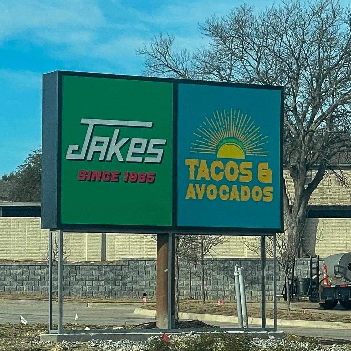 Jake’s Burgers and Taco & Avocados will open in a new Benbrook restaurant development this spring.