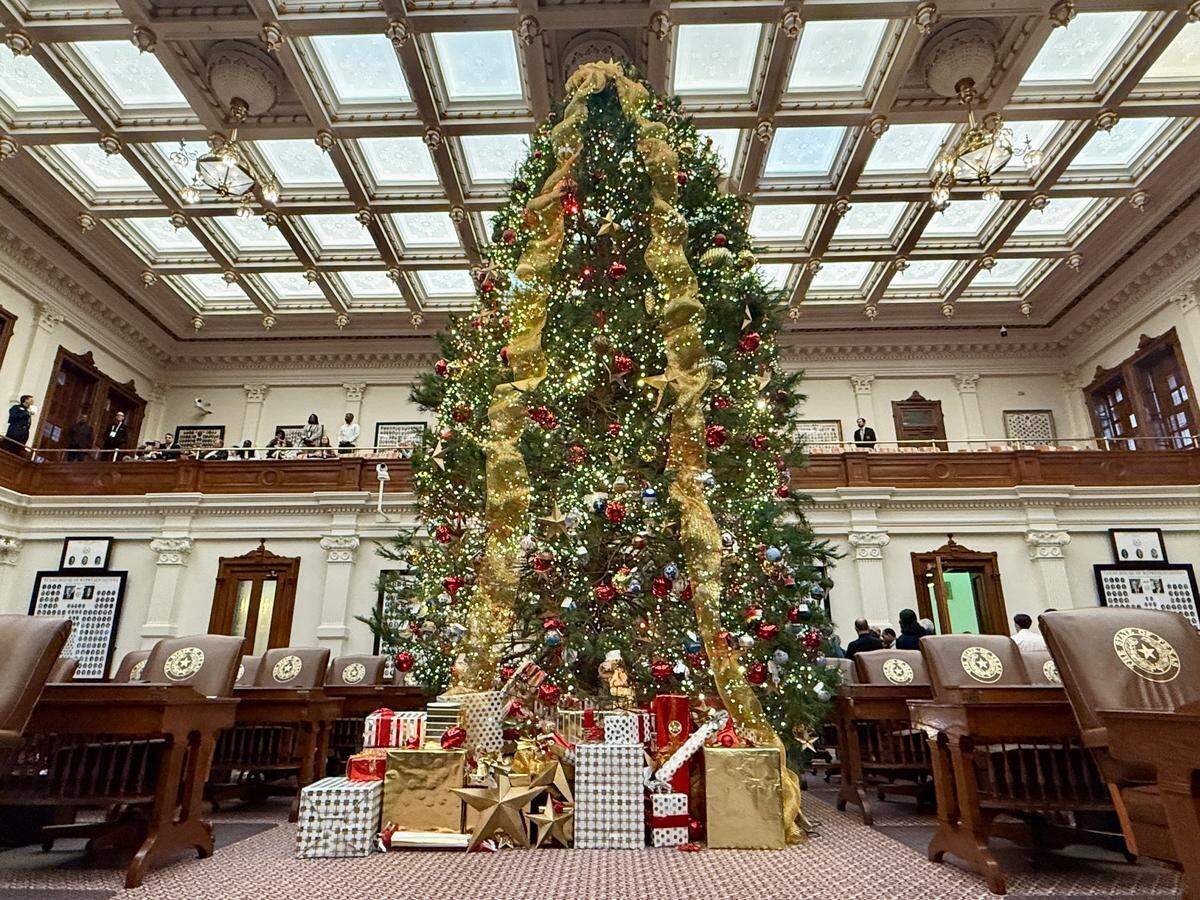 The Texas House Christmas tree is from Elves Christmas Tree Farm in Denison.