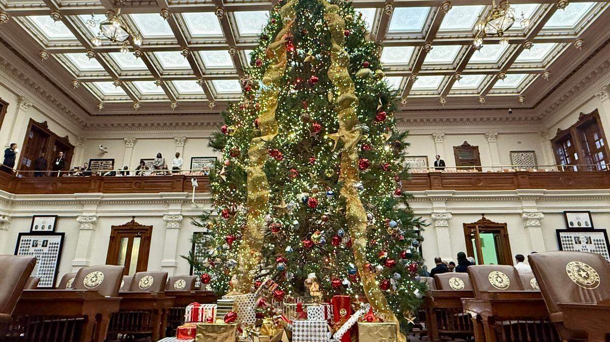 The Texas House Christmas tree is from Elves Christmas Tree Farm in Denison.