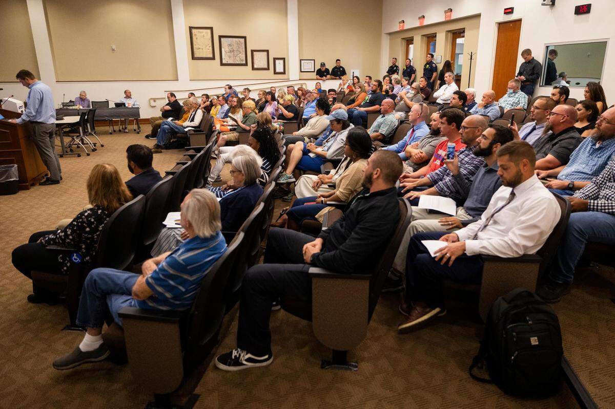 Members of Stedfast Baptist Church and supporters the LGBTQ community attended a Watauga City Council meeting on Monday.