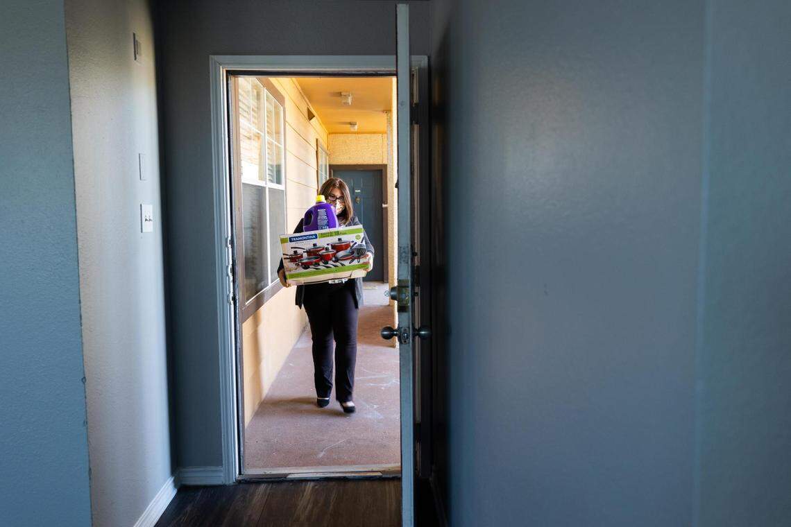 Hope Goldman, community engagement coordinator for Refugee Services of Texas, frequently prepares housing for recent arrivals. Resettlement agencies in Tarrant County work to help refugees adjust to a new life.