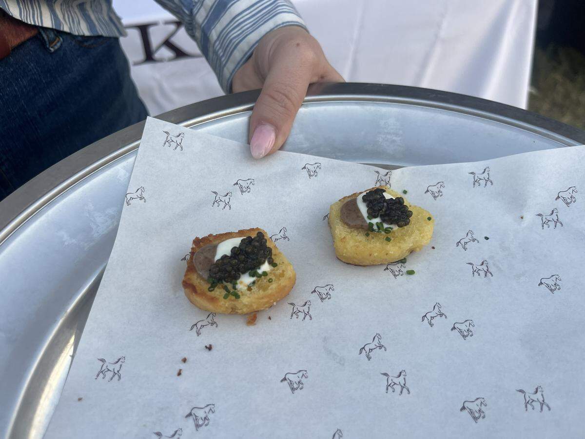 Caviar cornbread from Bricks & Horses at Fort Worth Food and Wine Festival’s Main Event.