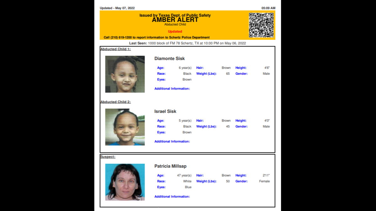 Two boys under the age are seven are believed to be in “grave or immediate danger,” after they went missing from a town about 25 miles outside of San Antonio. 