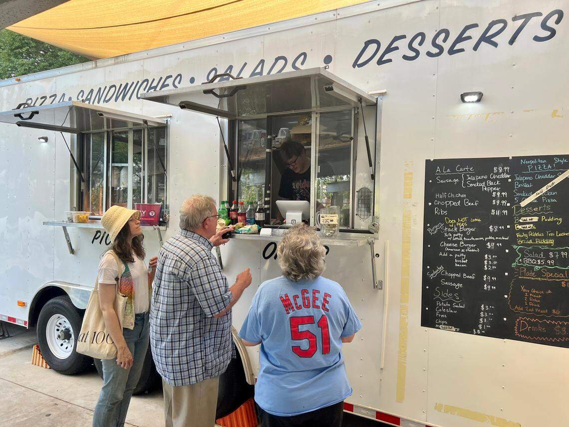The barbecue trailer at Smokestack 1948, a bar and patio in south Fort Worth.