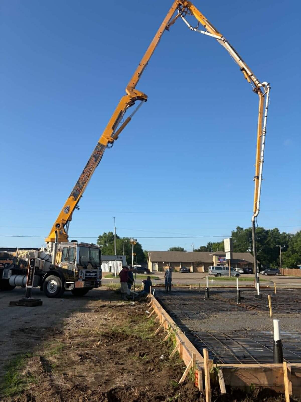 Foundation was laid for the 2,568-square-foot mobile food court at 3419 Berry St. in Fort Worth. There will be spaces for seven permanent food truck hookups and a commissary building.